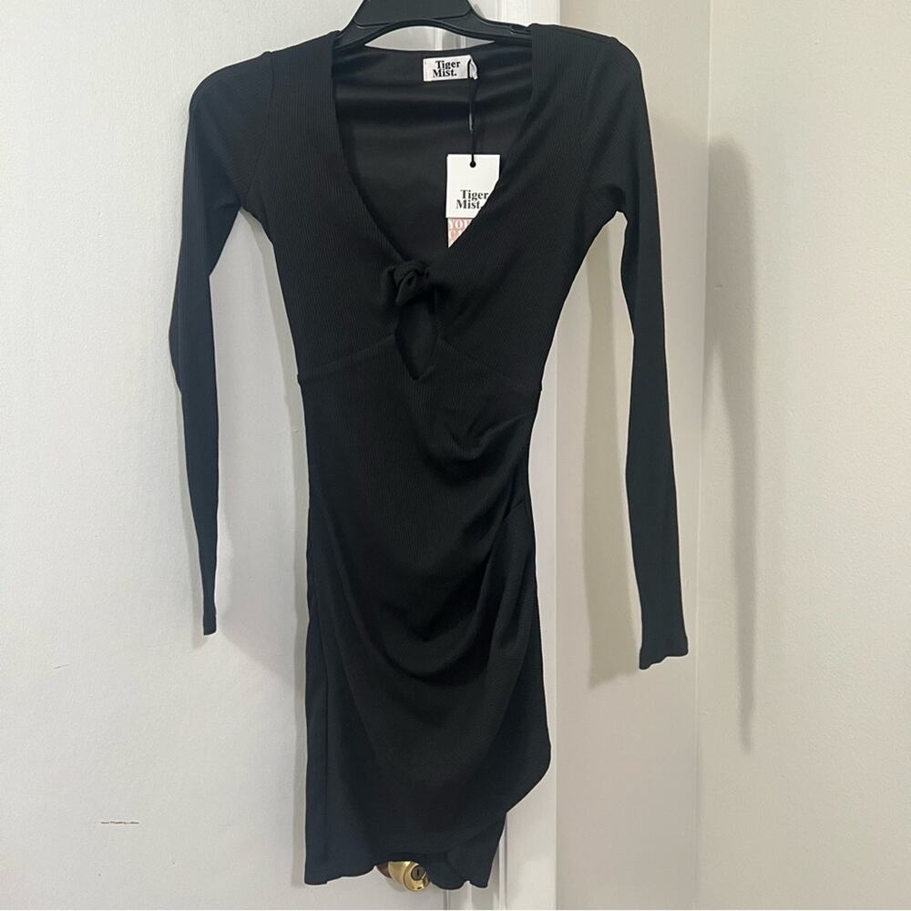 Tiger Mist Black Ribbed Cut-out Poppy Dress - Picture 9 of 14
